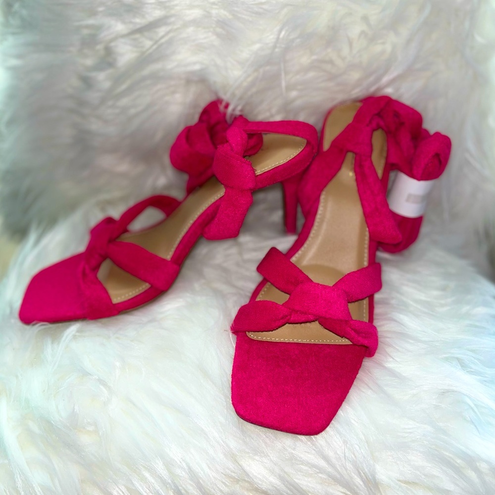 ShoeDazzle Ankle Tie Heeled Sandal